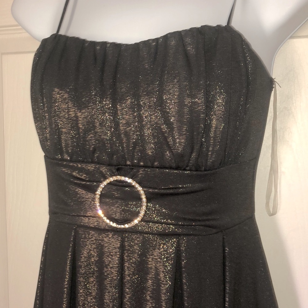 Dressy dress, homecoming, bronze metallic, S